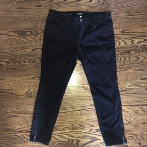Loft Navy Corduroy Pants w/ Ankle Zipper